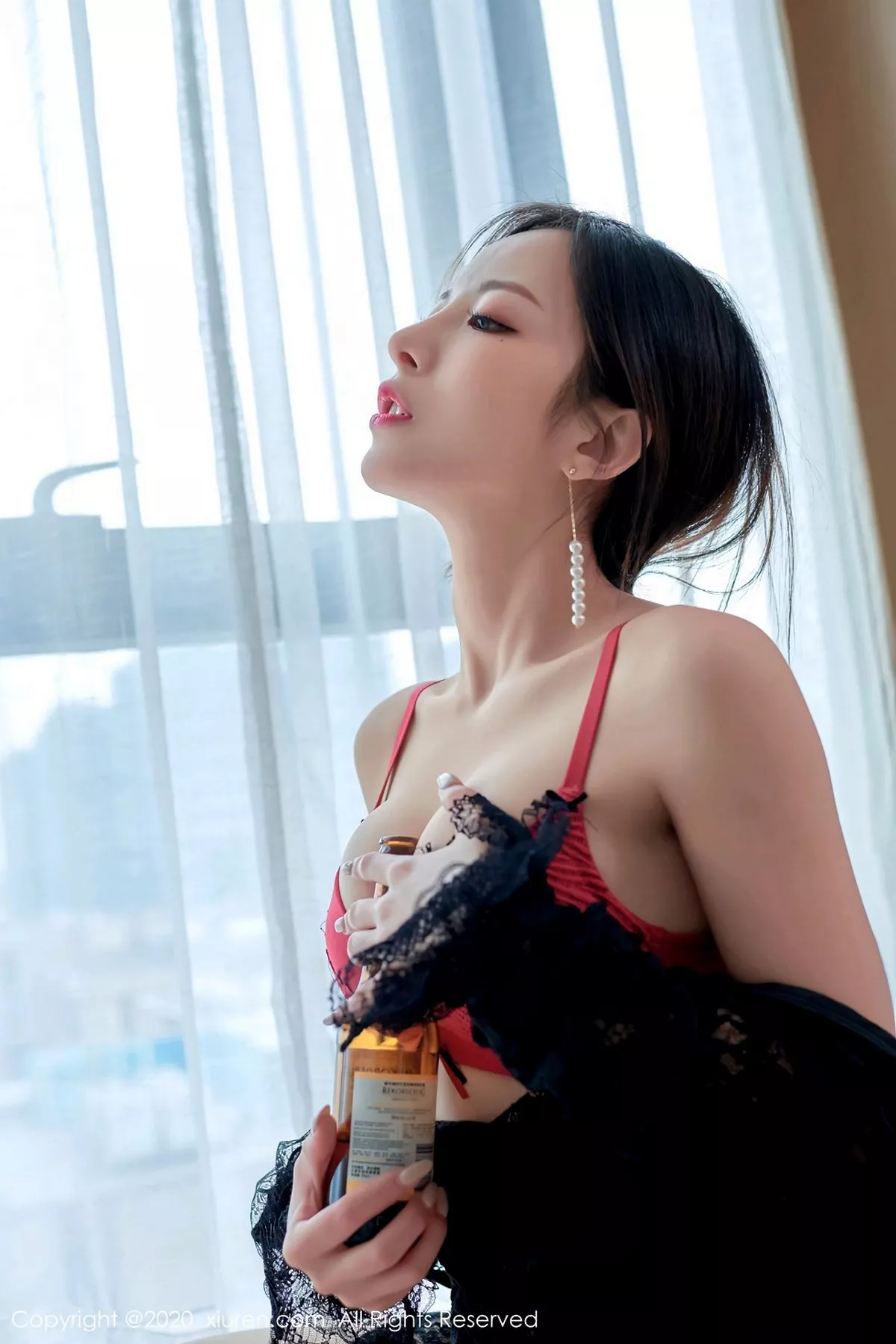 秀人集.com_[XiuRen秀人网]No.2184_嫩模陈小喵宾馆剧情主题醉酒女主红色内衣配开档肉丝诱惑写真68P